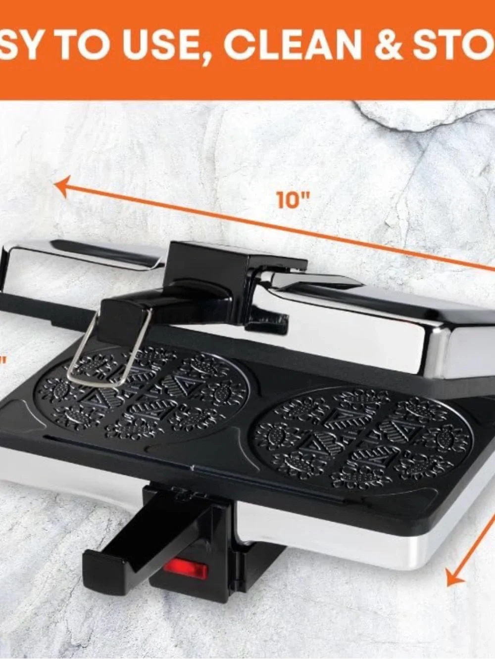 MasterChef Krumkake Cookie Maker - White and Black Non-Stick Dual Baker